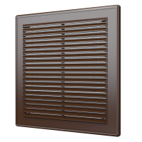 Решетка вентиляционная разъемная коричневая с сеткой 2525Р кор (249 мм x 249 мм)
