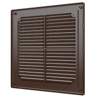 Решетка вентиляционная разъемная коричневая с сеткой 2525Р кор (249 мм x 249 мм)